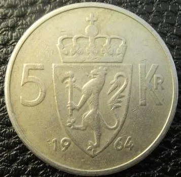фото, 5 крон 1964 Норвегія