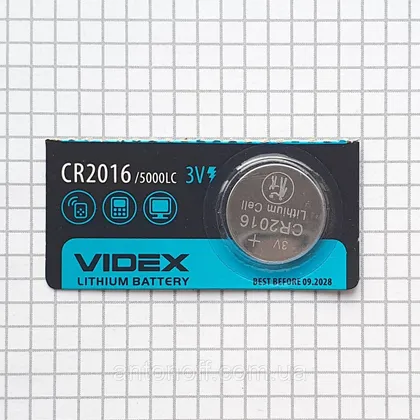 фото, Батарейка літієва Videx CR2016 Lithium / 5000LC 3V