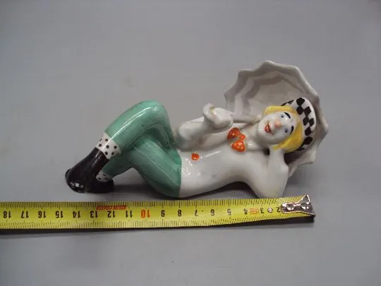Купити Фигура фарфор статуэтка Киев клоун Попов лежит с зонтиком клоун с зонтом размер 7,5 х 15 см №14198