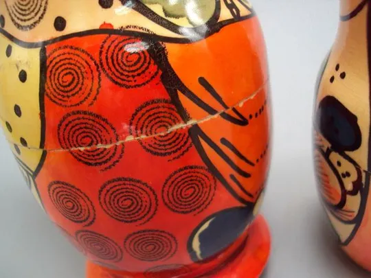 Матрешка дерево 5 кукольная роспись матрешки высота 3,9 см, 6 см, 9,4 см, 12,7 см, 16 см №11003 Інтернет-аукціон