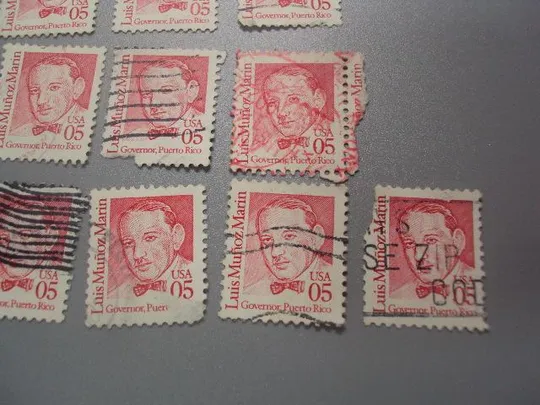 марки США 1986 стандарт великие люди Луис Марин Первый губернатор Пуэрто Рико лот 13 шт гаш №2486 З аукціону