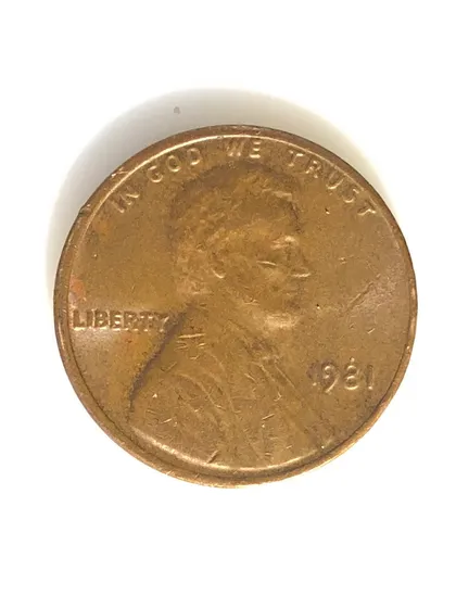 фото, #650 США 1 цент 1981 Лінкольн Цент (без мітки монетного двору)