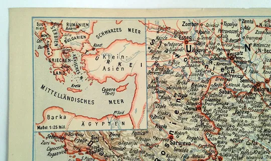 Мапа карта Балканський театр військових дій Перша світова 1919 Fv8.3 З аукціону