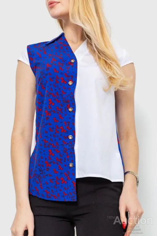 Блуза с принтом, цвет электрик, 230R99-11 З аукціону