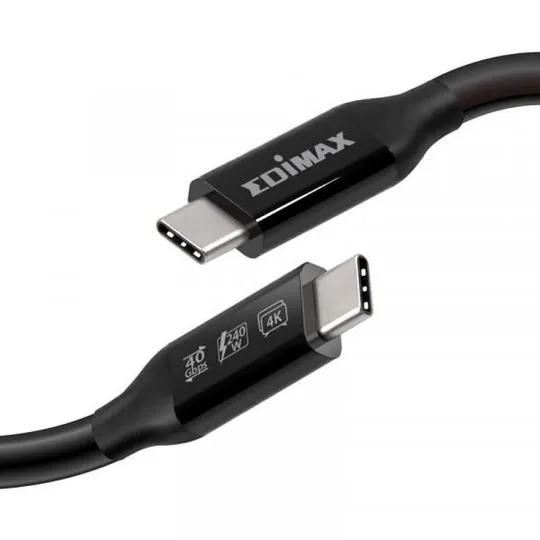 Кабель Edimax UC4 USB Type-C - USB Type-C (M/M), Thunderbolt 3, 0.5 м, Black (UC4-005TB) Де купити
