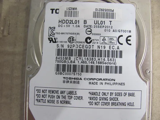 Жорсткий диск   2.5&quot; SATA Toshiba MQ01ABD075  750GB 5400rpm 8MB З аукціону