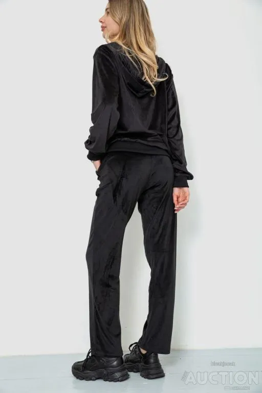 Спорт костюм женский велюровый, цвет черный, 244R9110 Продаж