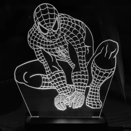 фото, Акриловий світильник-нічник Людина-Павук (Spider-Man) білий tty-n000147