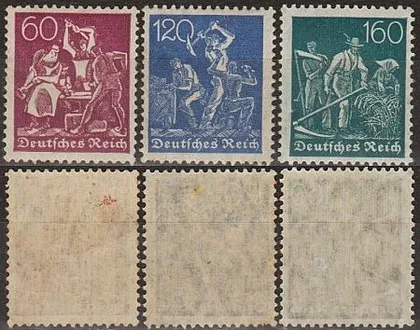 фото, 1921 - Німеччина - Стандарт - Робітники wmk.1 Mi.165 168 170 *