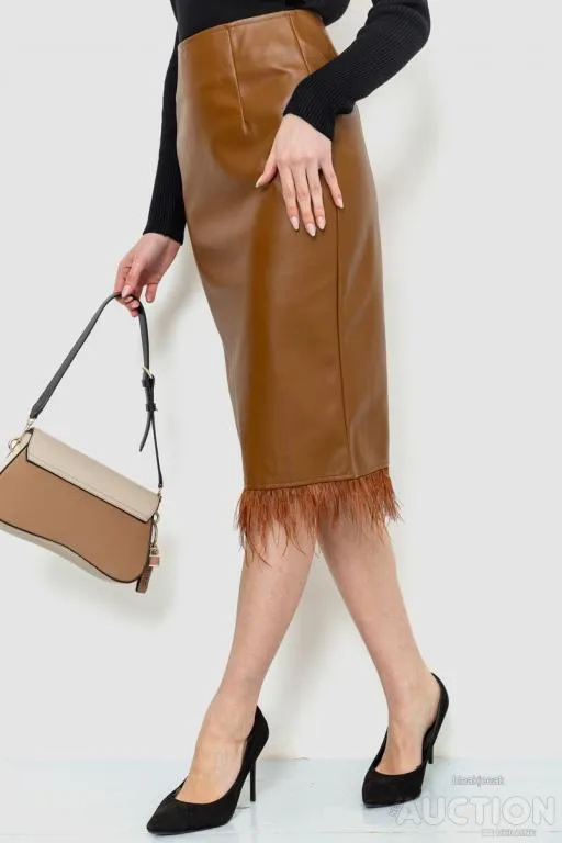 Юбка из экокожи, цвет коричневый, 186R7777 З аукціону