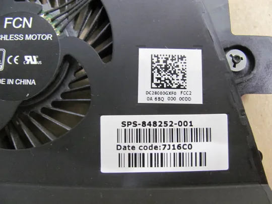 номер0848-7 Вентилятор (кулер, FAN) 848252-001 DC28000GXF0 для HP EliteBook ZBOOK 15 G3  оригінал Продаж