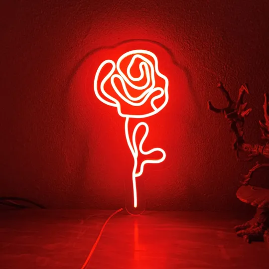 Неоновий світильник Троянда 200х380 acr-n000047 Ціна