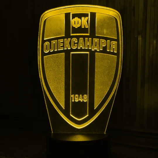 Акриловий світильник-нічник ФК Олександрія жовтий tty-n001580 Ціна
