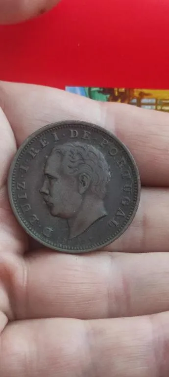 1884 год монета 20 рейс Португалия Луис 1  12.8 грамм медь  nc565 З аукціону
