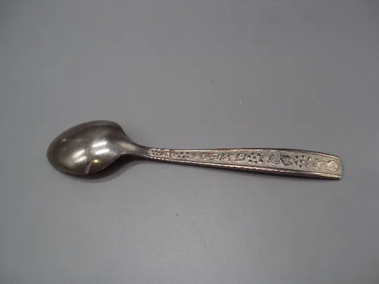 Столовые приборы чайная ложка нерж узор виноград листья листочки нержавейка длина 14,5 см №18630в Продаж