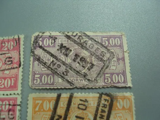 марки Бельгия 1924 Железнодорожная почта 1941 сцепка 1923-1941 для жд доставки лот 4 шт гаш №2166 З аукціону