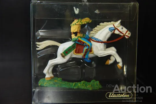 индеец стрелок на скачущей лошади ELASTOLIN 70мм ФРГ №54656 Ціна
