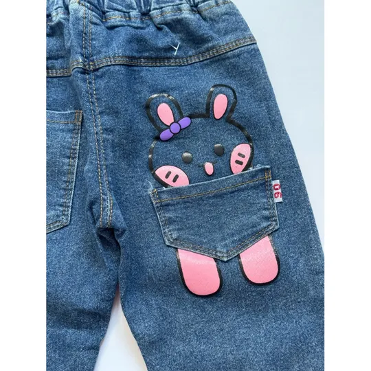 Джинси для дівчинки з зайчиком З аукціону