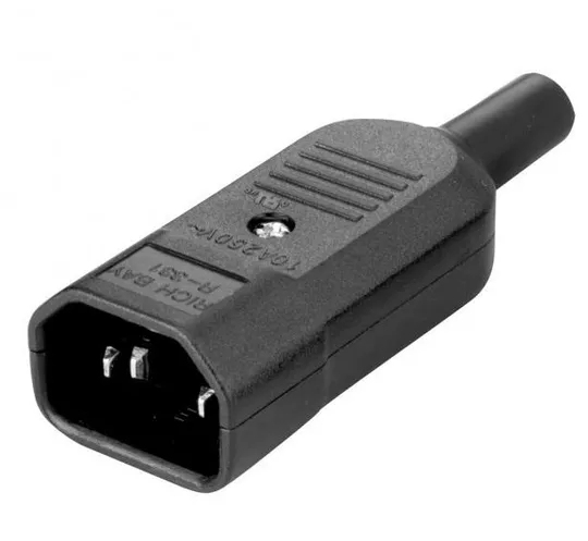 Роз&#039;єм IEC(C14)-конектор Lucom (62.08.3754) кабельний прямий 10A Copper ABS Ціна