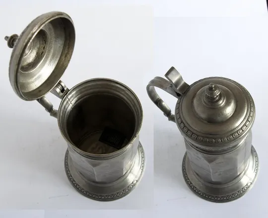 Антикварний олов'яний пивний кухоль бокал 1300 мл Zinn95% Germany Де купити