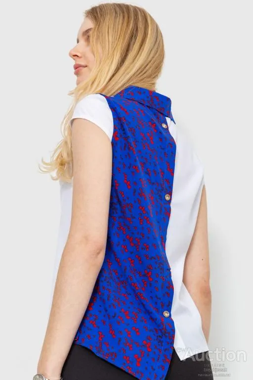 Блуза с принтом, цвет электрик, 230R99-11 Продаж