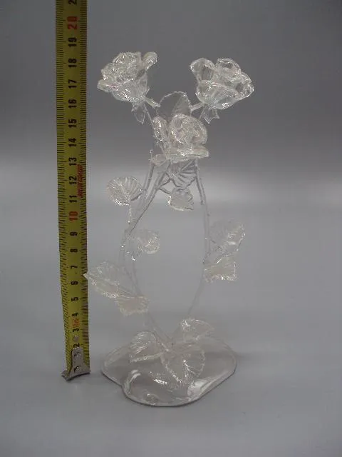 Фигура стекло статуэтка розы цветы розочки высота 16,5 см №13603 Інтернет-аукціон