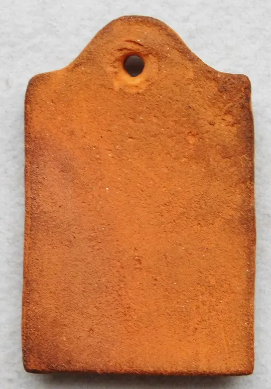 Купити Медальйон - ладанка - Спаситель і двоє святих - теракота