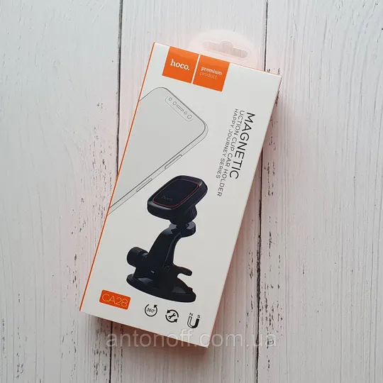 Автотримач для телефону магнітний Hoco CA28 на торпедо скло (на присосці) Чорний Ціна