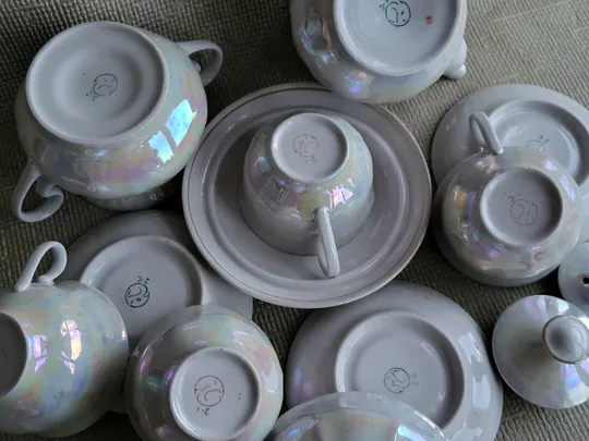 Сервиз чайный Тернопольский ФЗ, заварник, сахарница, масленка, 4 чашки, 3 блюдечка Характеристики