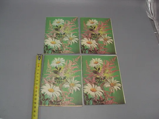 Открытка телеграмма цветы ромашки фото Г. Костенко 1985 и 1986 год лот 4 шт №16158 Ціна