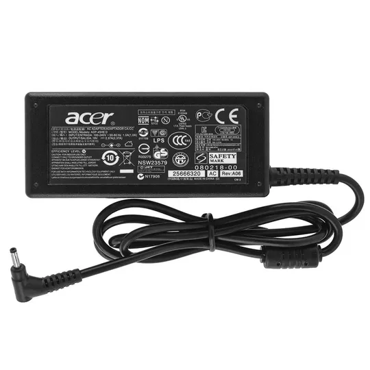 Блок живлення для ноутбука ACER 19V, 2.37A, 45W, 3.0*1.0мм, L-подібний роз'єм, black (без кабеля!) З аукціону