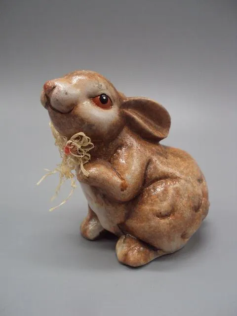 Фигура керамика статуэтка Европа зайка с бантом заяц зайчик с бантиком высота 10 см №11006 Ціна