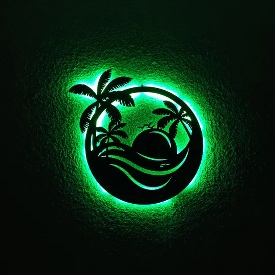 Панно декоративне картина на стіну Морський пейзаж LED 16 кольорів пульт 410х450 acr-p000056 З аукціону