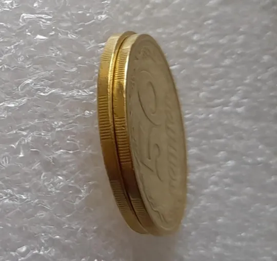 (3312) 50 копійок 1992 1ААм поворот (порушення соосності) - 2 монети одним лотом (50 копеек 1992 1ААм брак) Недорого