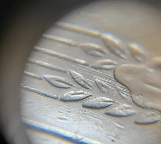 (6354) 50 копійок 1992 1АЕм брак "бамбук" на правих дубових листках та колосках пшениці (груба шліфовка) (50 копеек 1992 1АЕм) Ціна