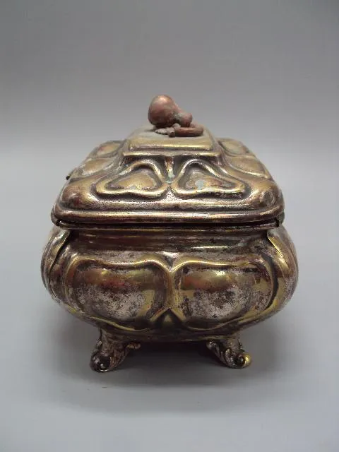 Купити Шкатулка латунь посеребрение Варшава B.Henneberg warszawa братья Хеннеберг высота 13 см (№969)