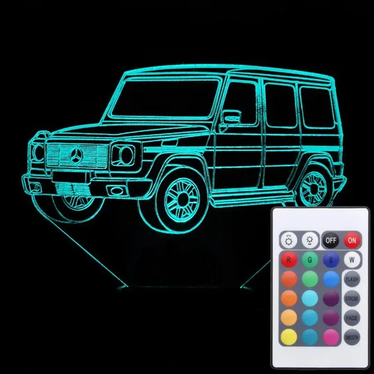 Акриловий світильник-нічник з пультом 16 кольорів Mercedes-Benz G-Class tty-n002044 Ціна