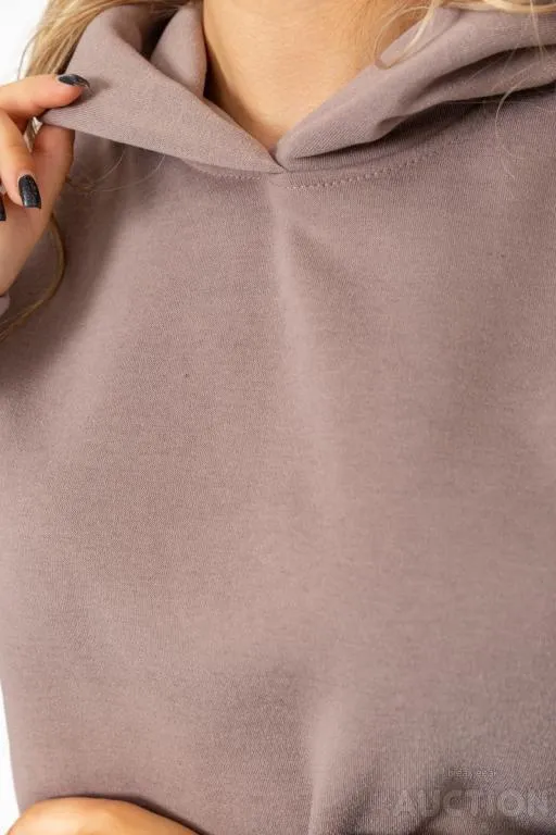 Худи женский на флисе, цвет темно-бежевый, 241R3210 Інтернет-аукціон