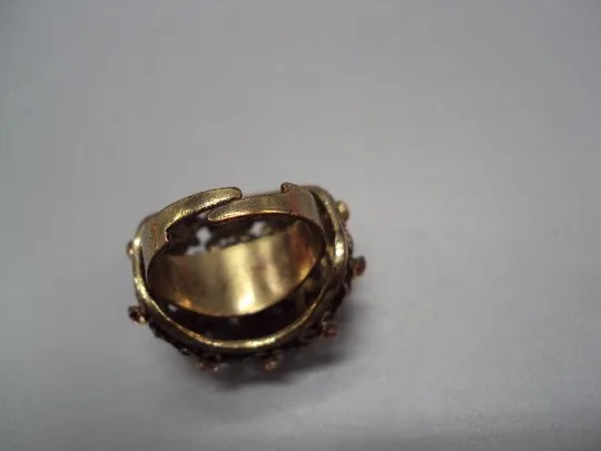 Бижутерия женское безразмерное кольцо цветы ажурное цветочки металл (нет 2 камушка) №13608 Інтернет-аукціон