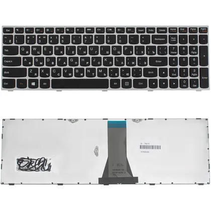 фото, Клавіатура для ноутбука LENOVO (G50-30, G50-45, G50-70, Z50-70, Z50-75, Flex 2-15) rus, silver (оригінал)