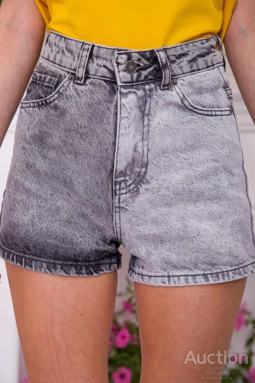 Женские джисновые шорты, серого цвета, 164R4077 Ціна