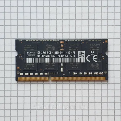 фото, Модуль пам'яті SK Hynix 4GB 2Rx8 PC3-12800S (DDR3L) HMT351S6CFR8C-PB для ноутбука оригінал