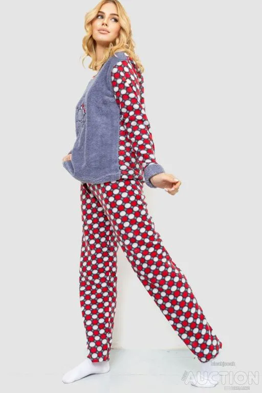 Пижама женская махра, цвет серый, 214R0162 З аукціону