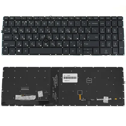 фото, Клавиатура для ноутбука HP (ProBook: 850 G8, 855 G8) rus, black, без фрейма, подсветка клавиш, с джойстиком