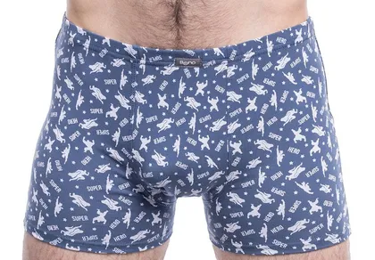 фото, Чоловічі труси боксерки Bono МШ 950219 принт Super Geri блакитні 56