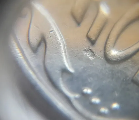 (7744) 25 копійок 2015 1ЕБм розколи на аверсі + засмічення на реверсі (25 копеек 2015 брак) 1ЕБм 1ЕБд Недорого