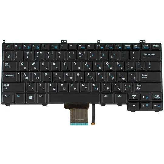 Купити Клавіатура для ноутбука DELL (Latitude: 7000, E7240, E7440) rus, black, підсвічування клавіш, без джойстика