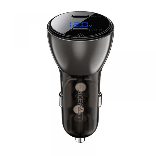 АЗУ Acefast B10 metal car charger 60W (USB-C + USB-C) with digital display Ціна