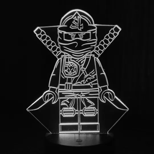 Акриловий світильник-нічник LEGO Ниндзяго білий tty-n001350 Ціна