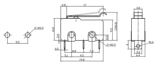 Купити Мікроперемикач з вигнутою планкою MSW-14B ON-(ON),5A 250V